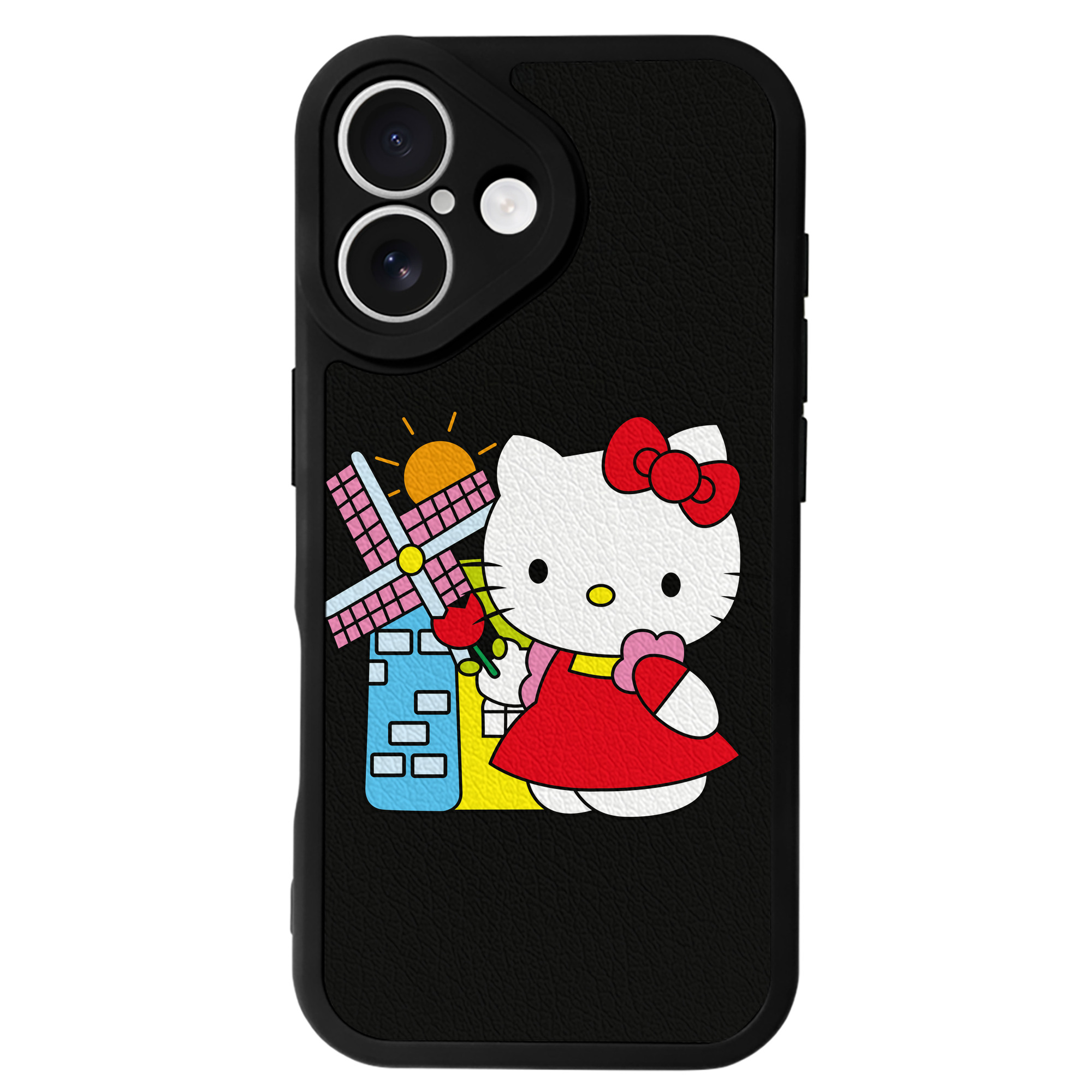 （画像用） Hello Kitty ハローキティ 【iPhone 16シリーズ対応】シリコンスマホケース（レザー調） 材質：シリコン